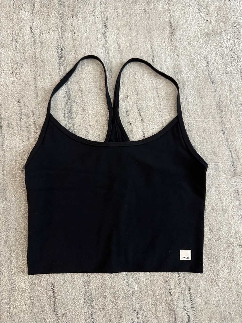 Vuori Black Cropped Tank Top